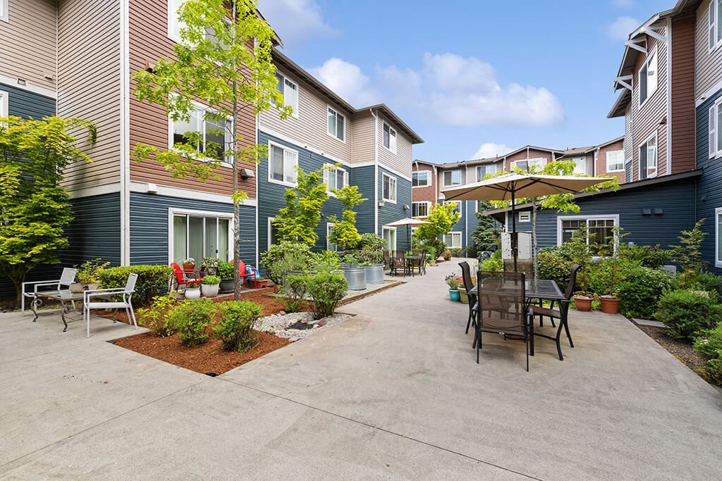 Courtyard Apartments at Ballinger Court Senior Apartments in Edmonds WA